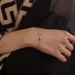 NWT Eileen Cross Bracelet // 14K Gold Vermeil